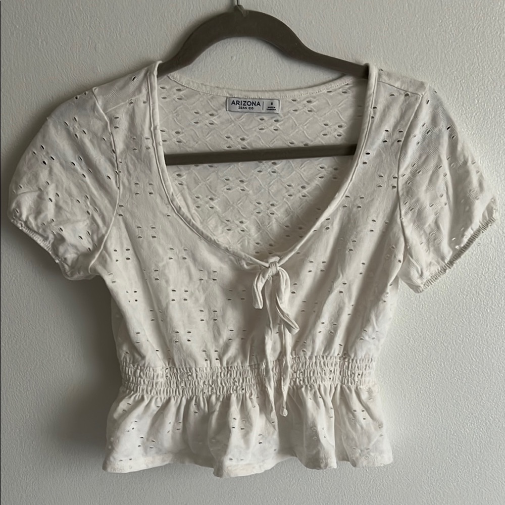 Arizona Jean Company White Eyelet Women's Top